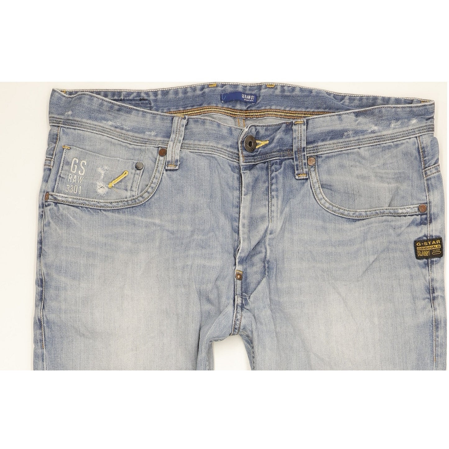 G-Star Attacc Men Blue Straight Regular Jeans W36 L32