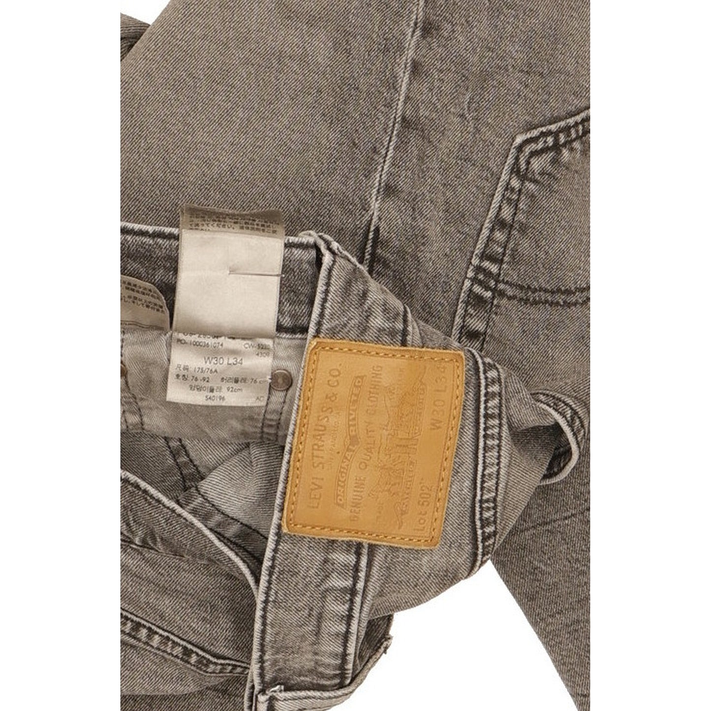 Levi's 502 Men Grey Tapered Regular Jeans W30 L33