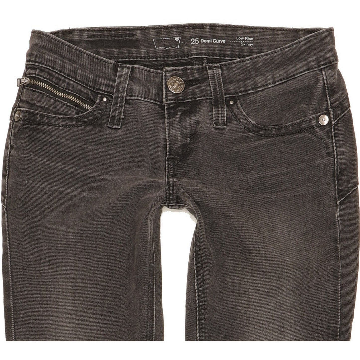 Levi's Demi Curve Women Black Skinny Slim Stretch Jeans W25 L31