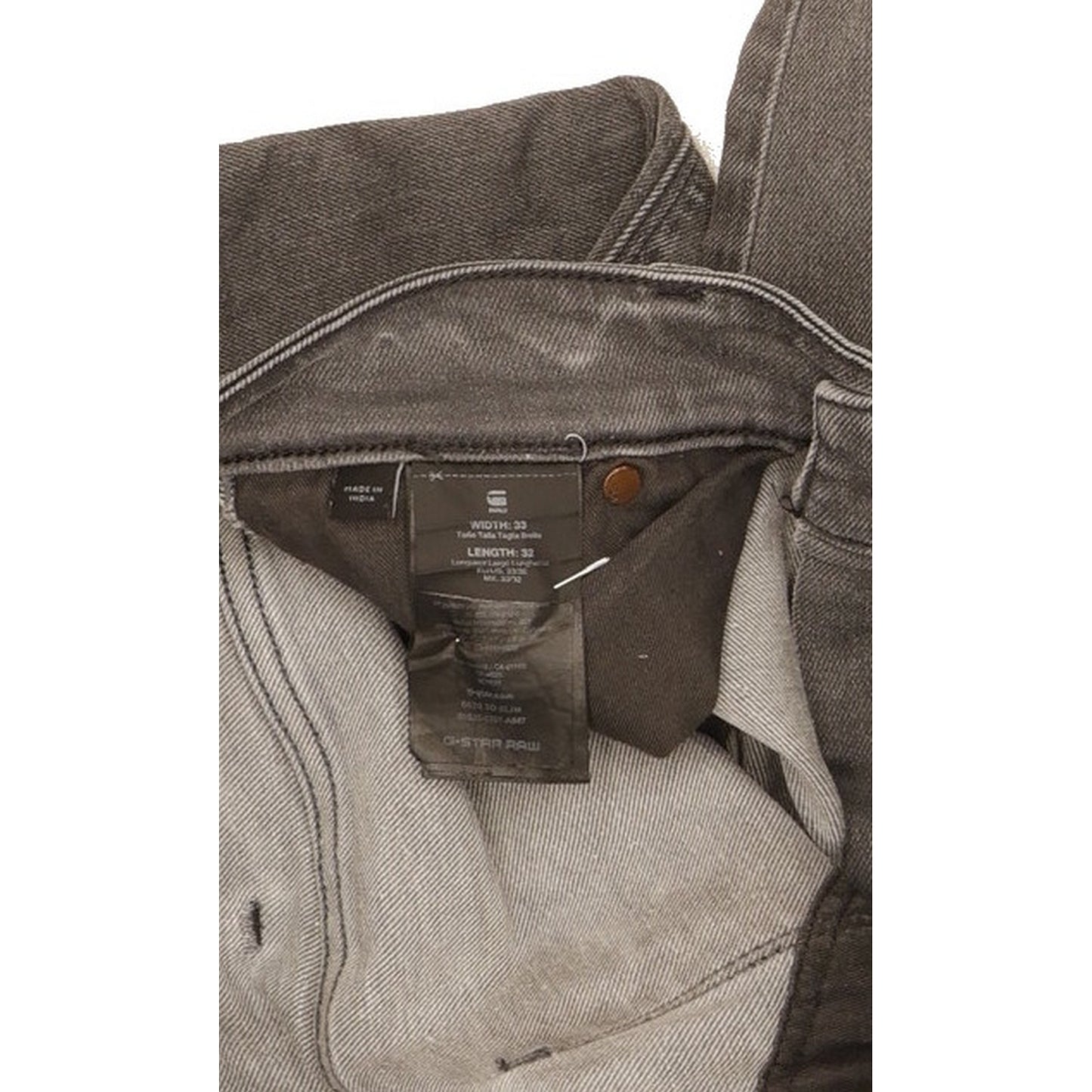 G-Star 5620 3D Men Grey Straight Slim Stretch Jeans W33 L31