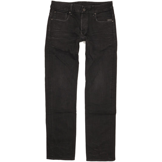 G-Star Attacc Men Black Straight Regular Stretch Jeans W32 L33
