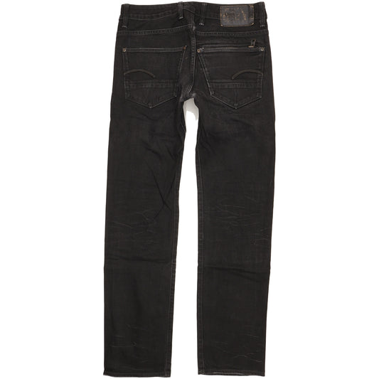 G-Star Attacc Men Black Straight Regular Stretch Jeans W32 L33