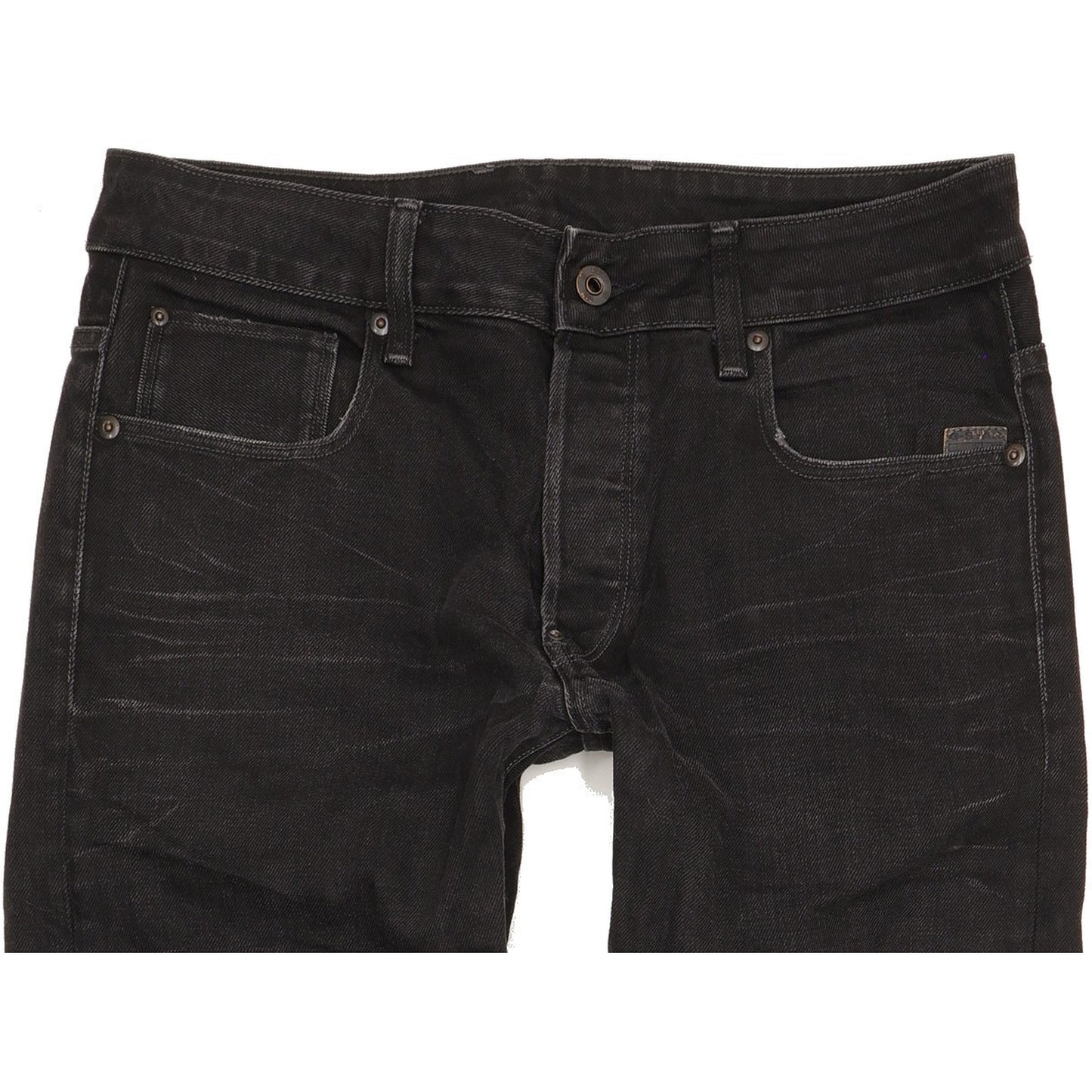 G-Star Attacc Men Black Straight Regular Stretch Jeans W32 L33