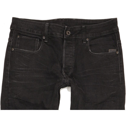 G-Star Attacc Men Black Straight Regular Stretch Jeans W32 L33