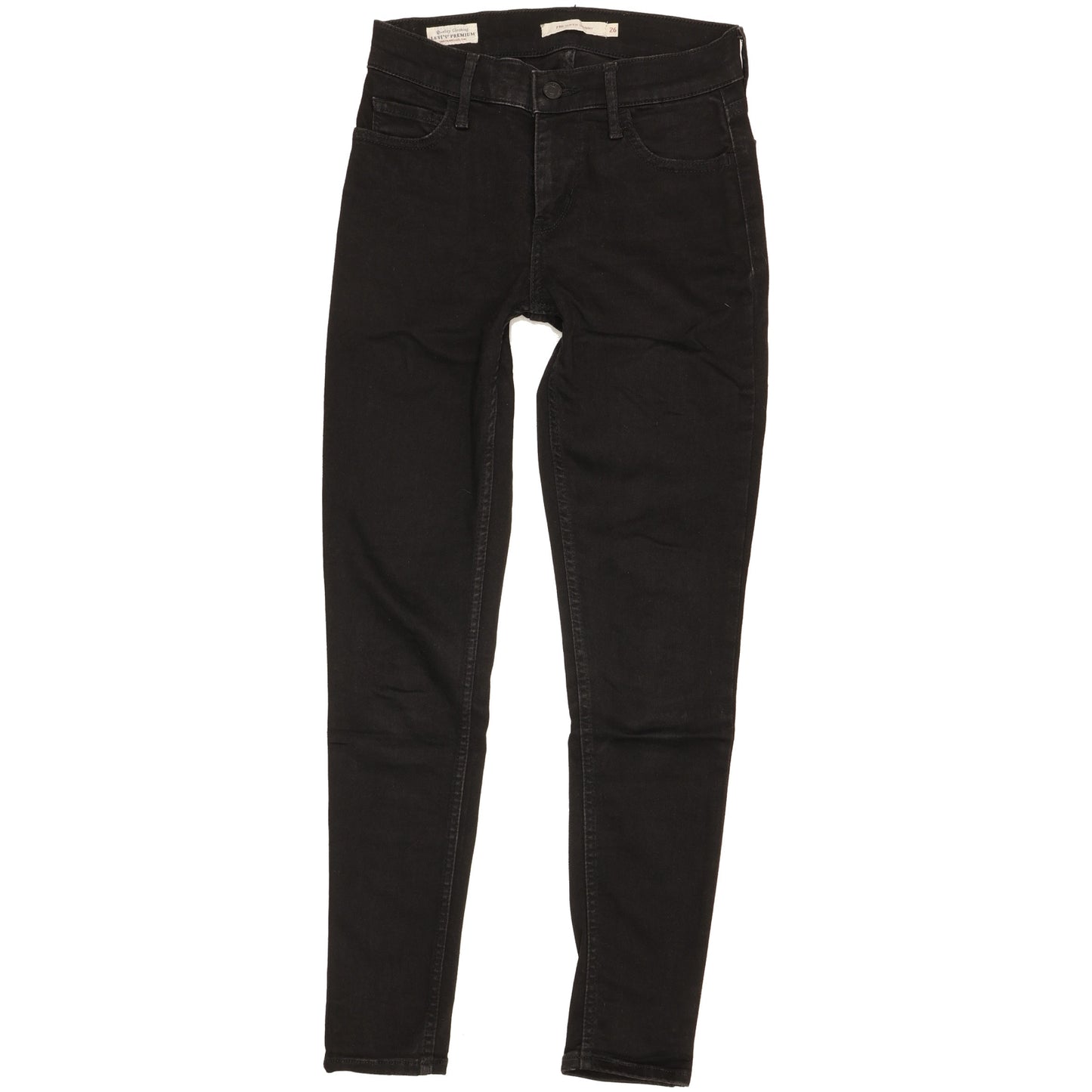Levi's 710 Super Women Black Skinny Slim Stretch Jeans W26 L27