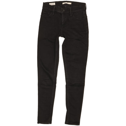 Levi's 710 Super Women Black Skinny Slim Stretch Jeans W26 L27
