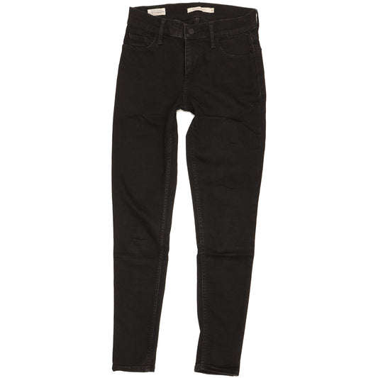 Levi's 710 Super Women Black Skinny Slim Stretch Jeans W26 L27
