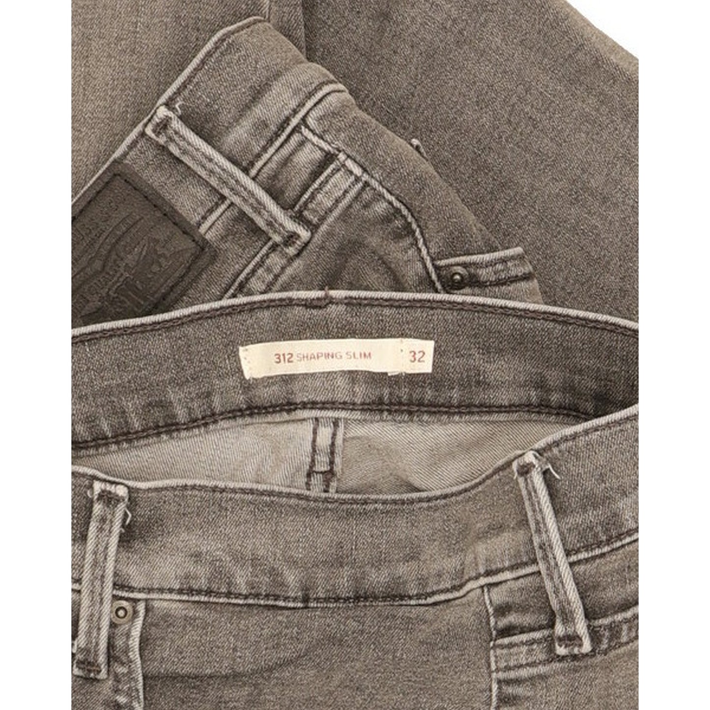 Levi's 312 Shaping Women Grey Straight Slim Stretch Jeans W32 L32
