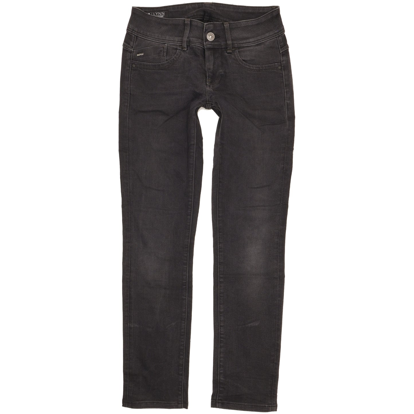 G-Star Lynn Women Black Straight Slim Stretch Jeans W26 L29