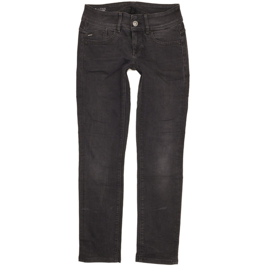 G-Star Lynn Women Black Straight Slim Stretch Jeans W26 L29