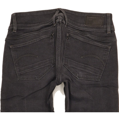 G-Star Lynn Women Black Straight Slim Stretch Jeans W26 L29