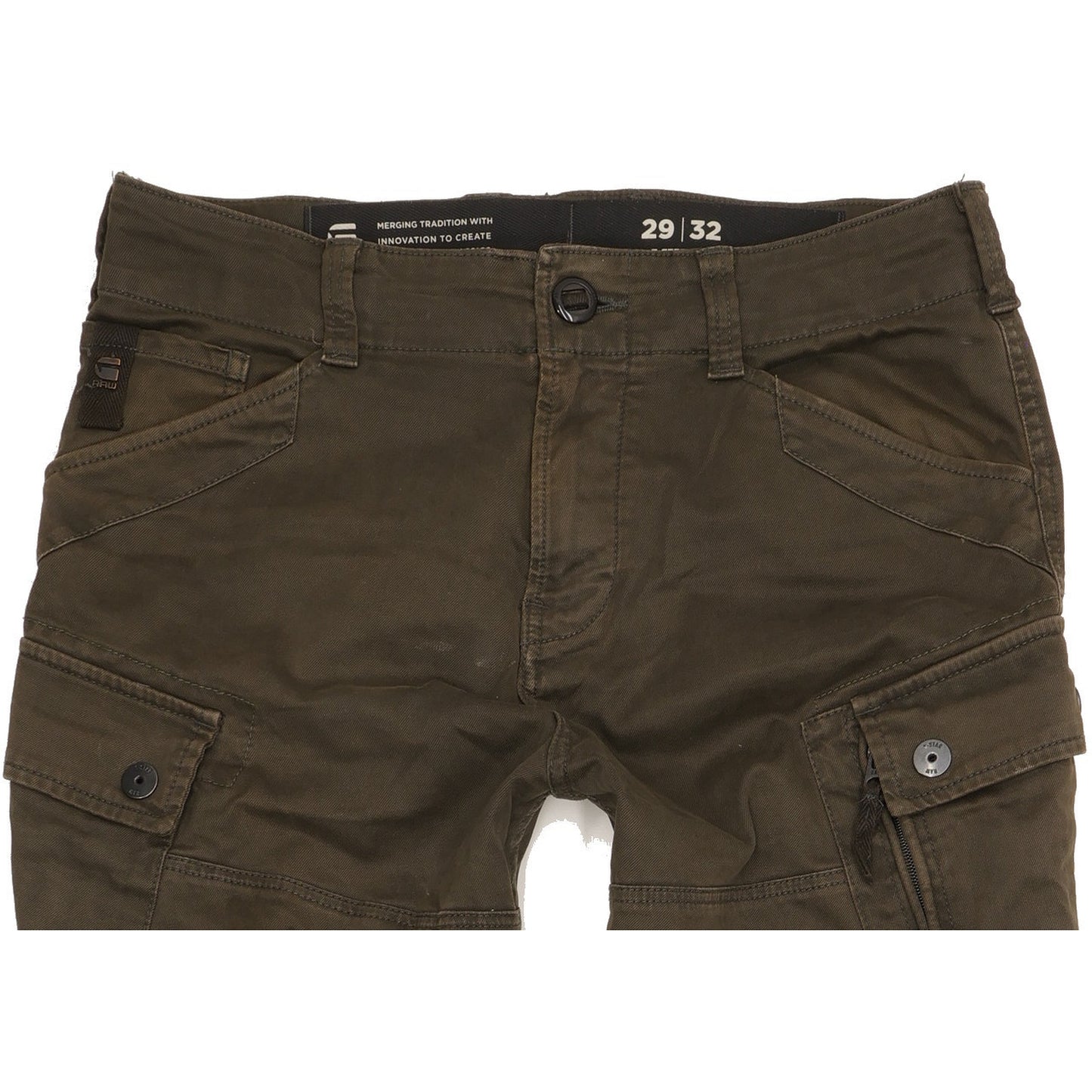 G-Star Roxic Cargo Men Green Tapered Loose Stretch Jeans W29 L32