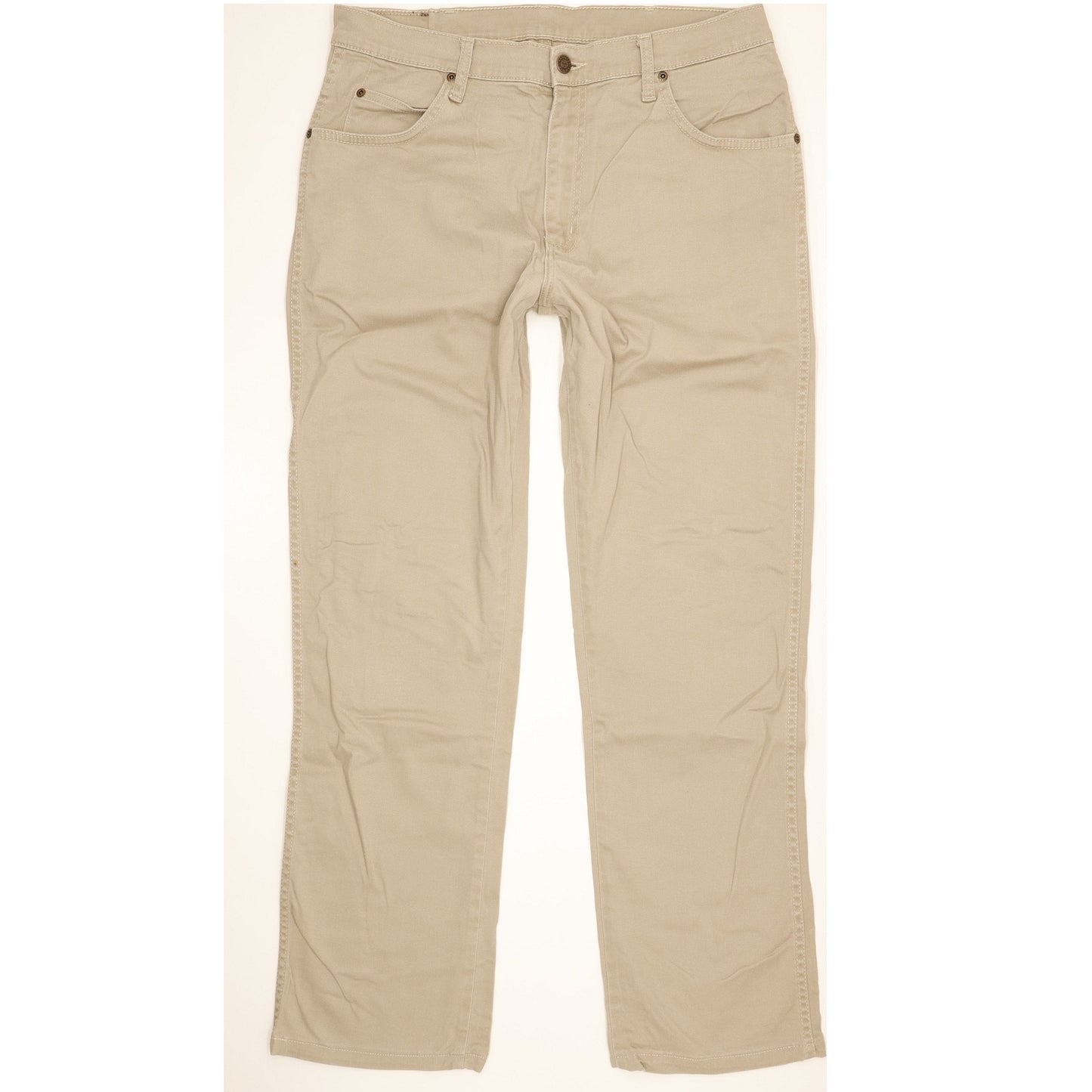 Wrangler Durable Quality Men Beige Straight Regular Stretch Jeans W34 L31