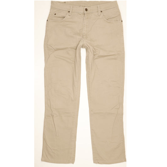 Wrangler Durable Quality Men Beige Straight Regular Stretch Jeans W34 L31