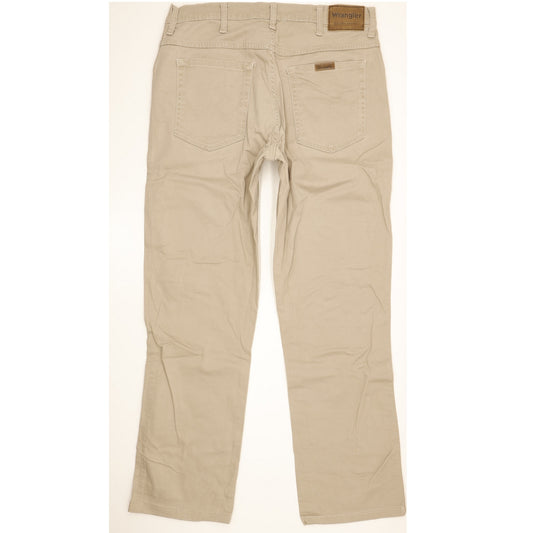 Wrangler Durable Quality Men Beige Straight Regular Stretch Jeans W34 L31