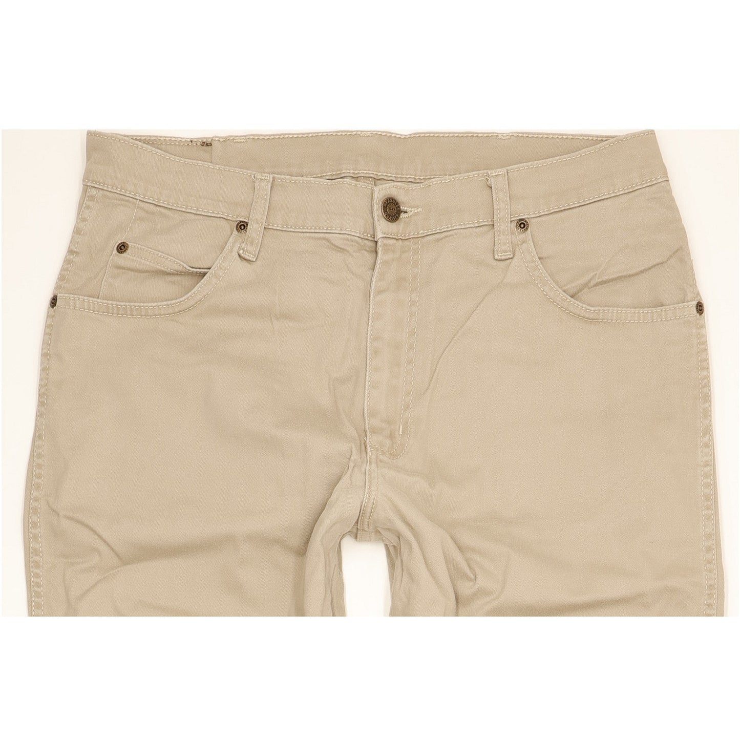 Wrangler Durable Quality Men Beige Straight Regular Stretch Jeans W34 L31