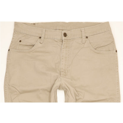 Wrangler Durable Quality Men Beige Straight Regular Stretch Jeans W34 L31