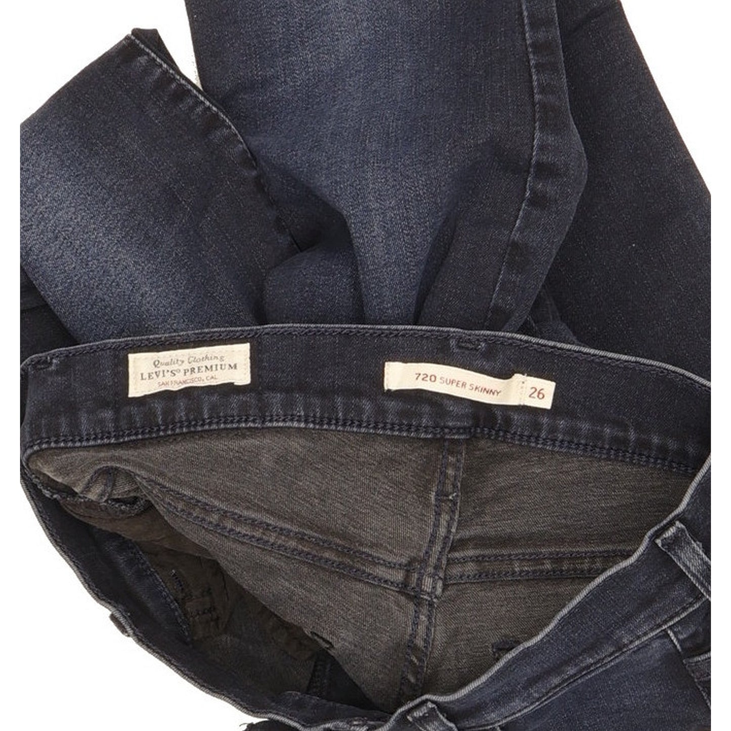 Levi's 720 Super Women Blue Skinny Slim Stretch Jeans W26 L30