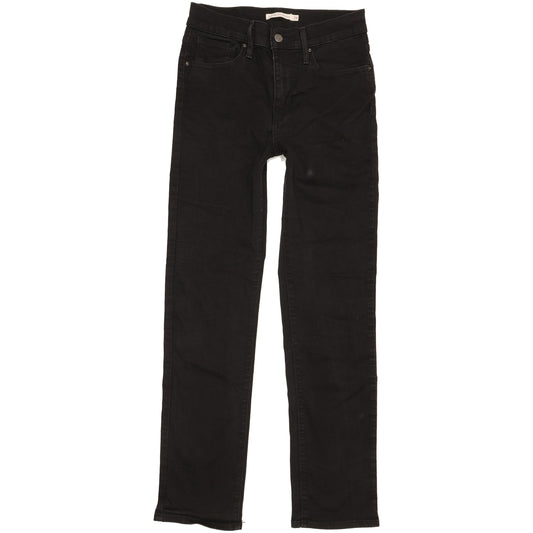 Levi's 724 Women Black Straight Slim Stretch Jeans W28 L30
