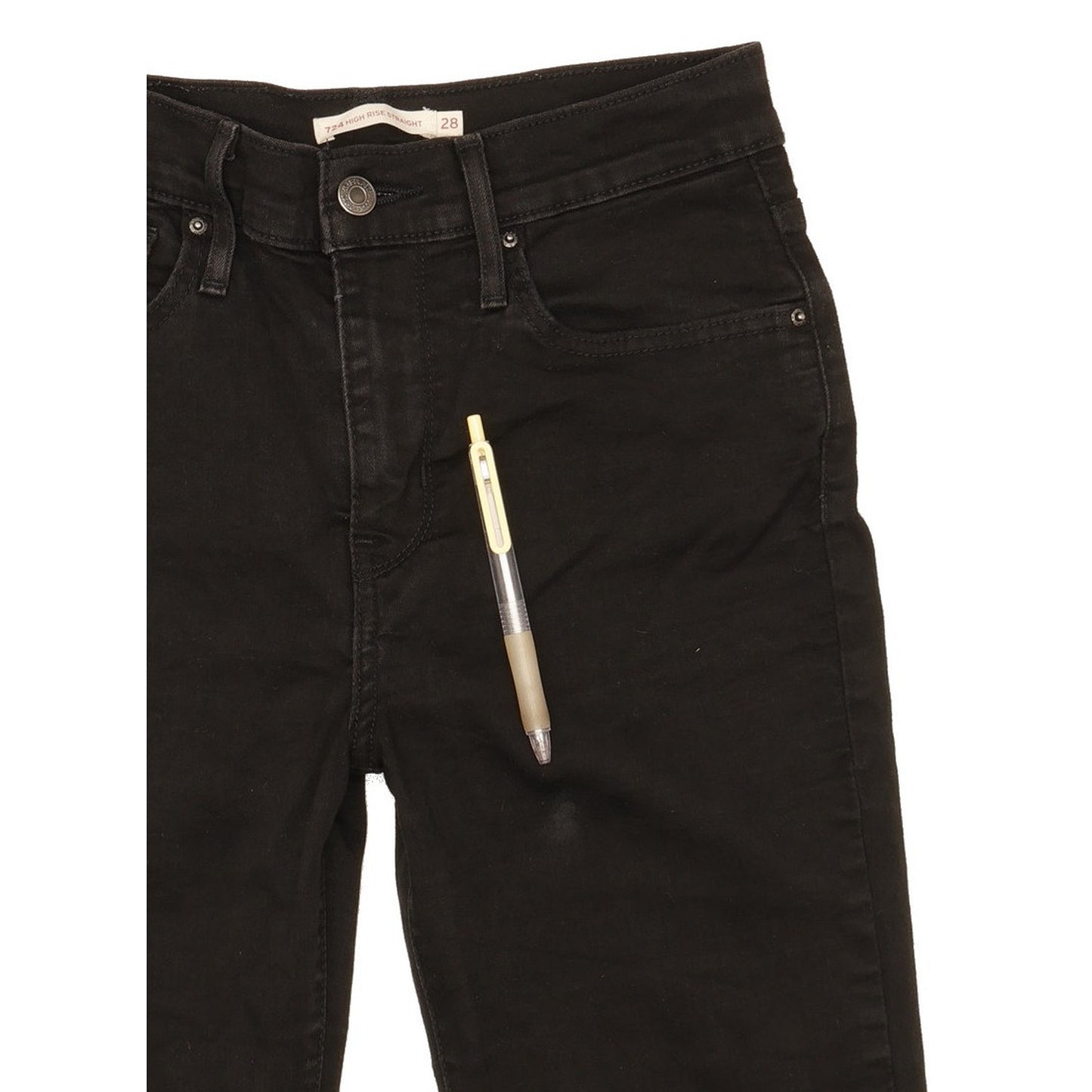 Levi's 724 Women Black Straight Slim Stretch Jeans W28 L30