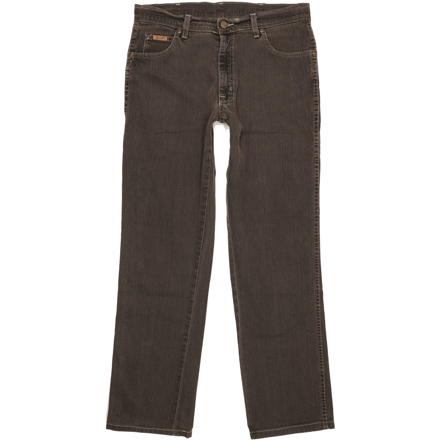 Wrangler Texas Men Brown Straight Regular Stretch Jeans W34 L32