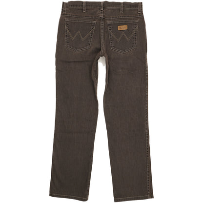 Wrangler Texas Men Brown Straight Regular Stretch Jeans W34 L32