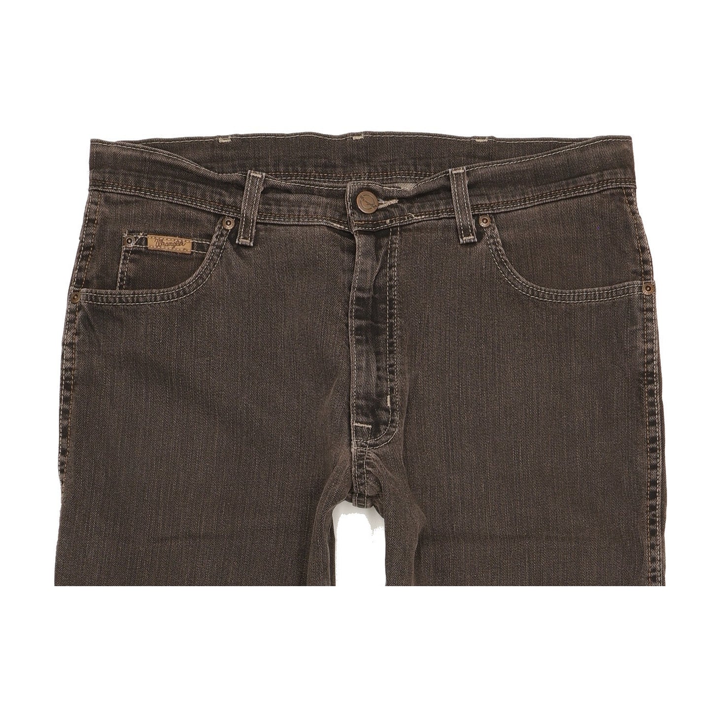 Wrangler Texas Men Brown Straight Regular Stretch Jeans W34 L32