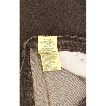 Wrangler Texas Men Brown Straight Regular Stretch Jeans W34 L32