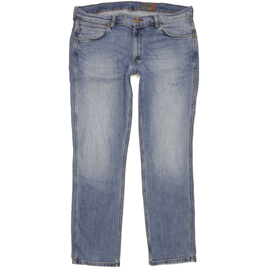 Wrangler Greensboro Men Blue Straight Regular Stretch Jeans W38 L34