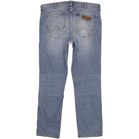 Wrangler Greensboro Men Blue Straight Regular Stretch Jeans W38 L34