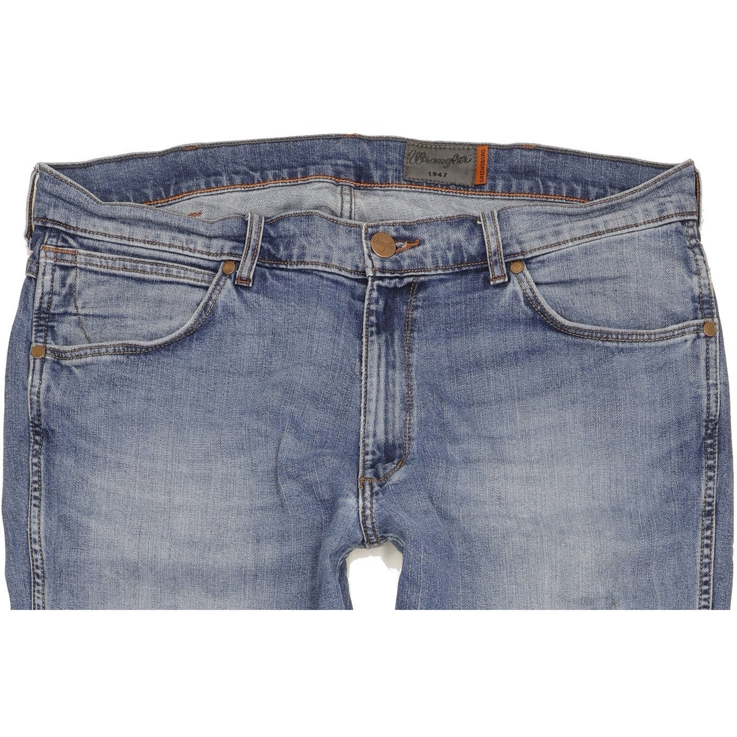 Wrangler Greensboro Men Blue Straight Regular Stretch Jeans W38 L34