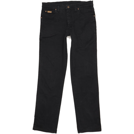 Wrangler Texas Men Black Straight Regular Stretch Jeans W33 L32