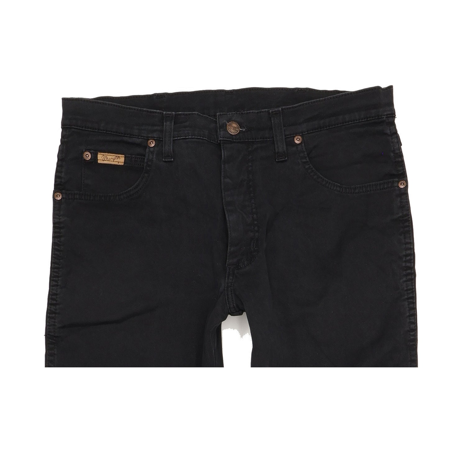 Wrangler Texas Men Black Straight Regular Stretch Jeans W33 L32