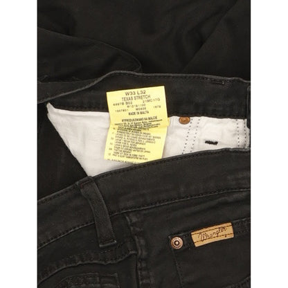 Wrangler Texas Men Black Straight Regular Stretch Jeans W33 L32