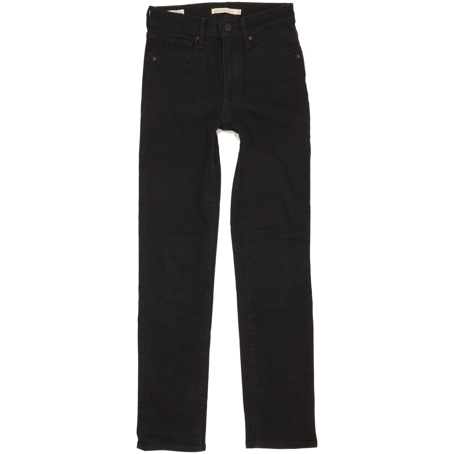 Levi's 724 Women Black Straight Slim Stretch Jeans W25 L29