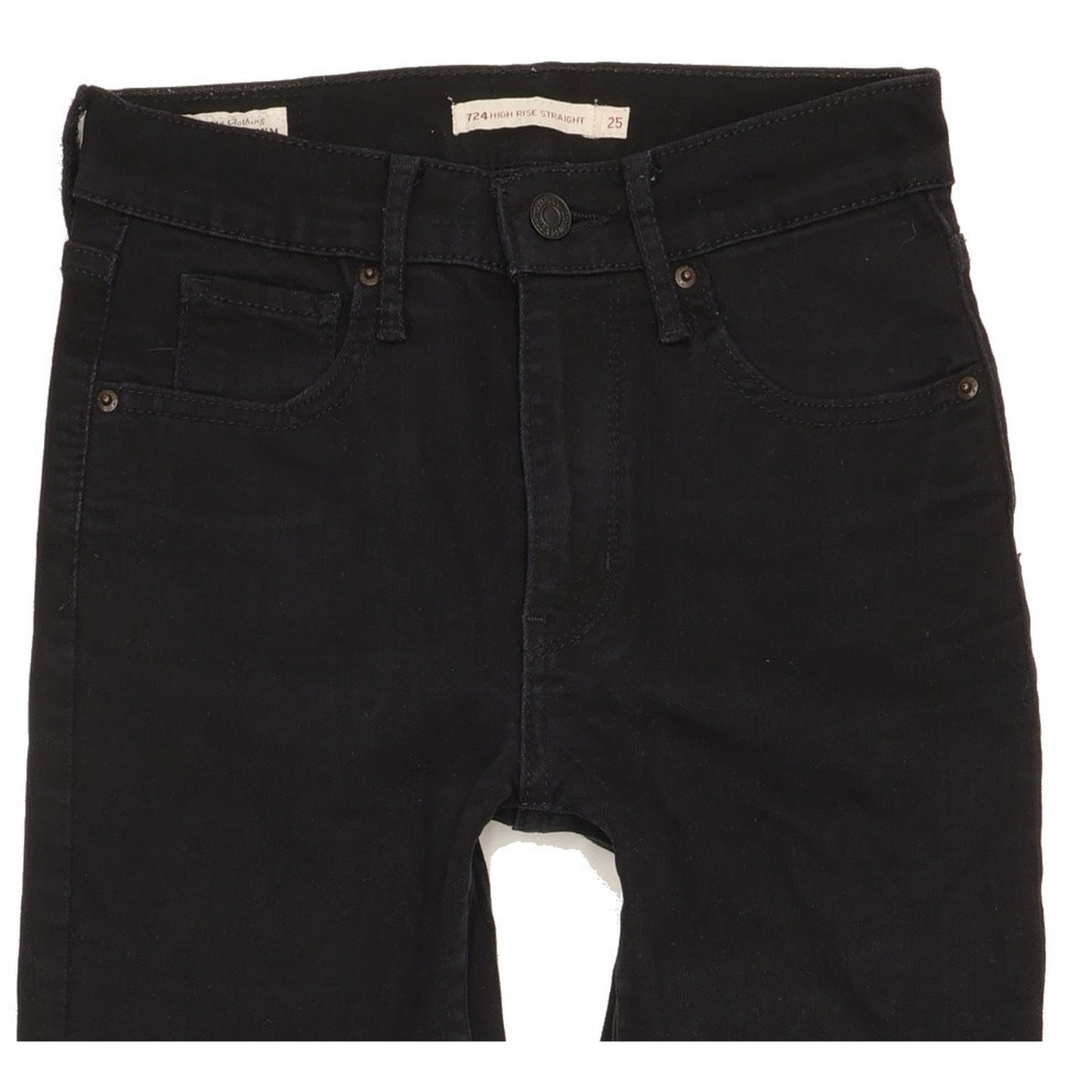 Levi's 724 Women Black Straight Slim Stretch Jeans W25 L29