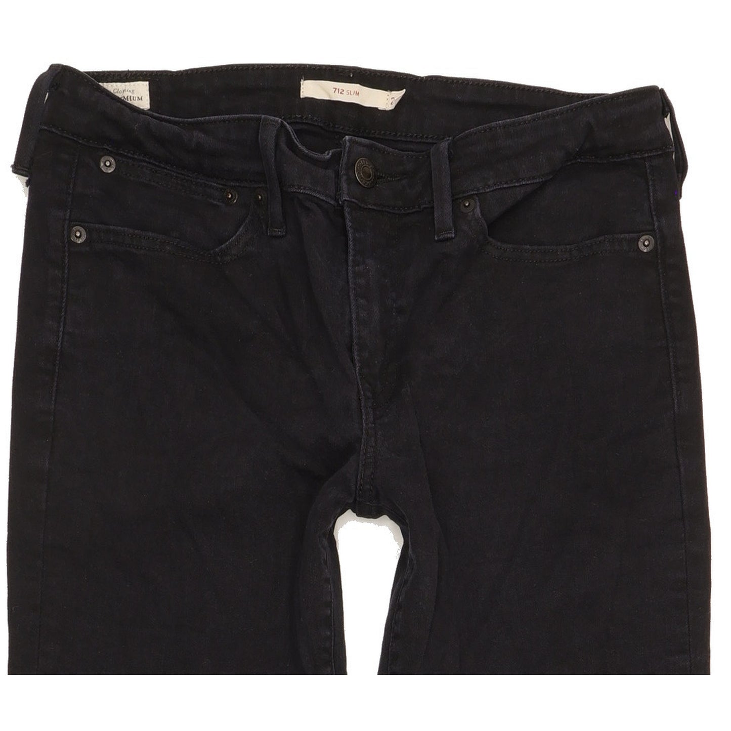 Levi's 712 Women Black Straight Slim Stretch Jeans W29 L30