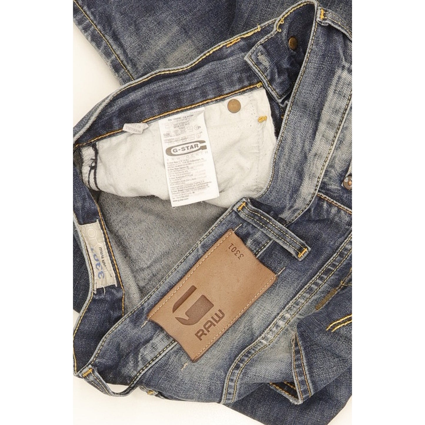 G-Star 3301 Men Blue Straight Regular Jeans W29 L33