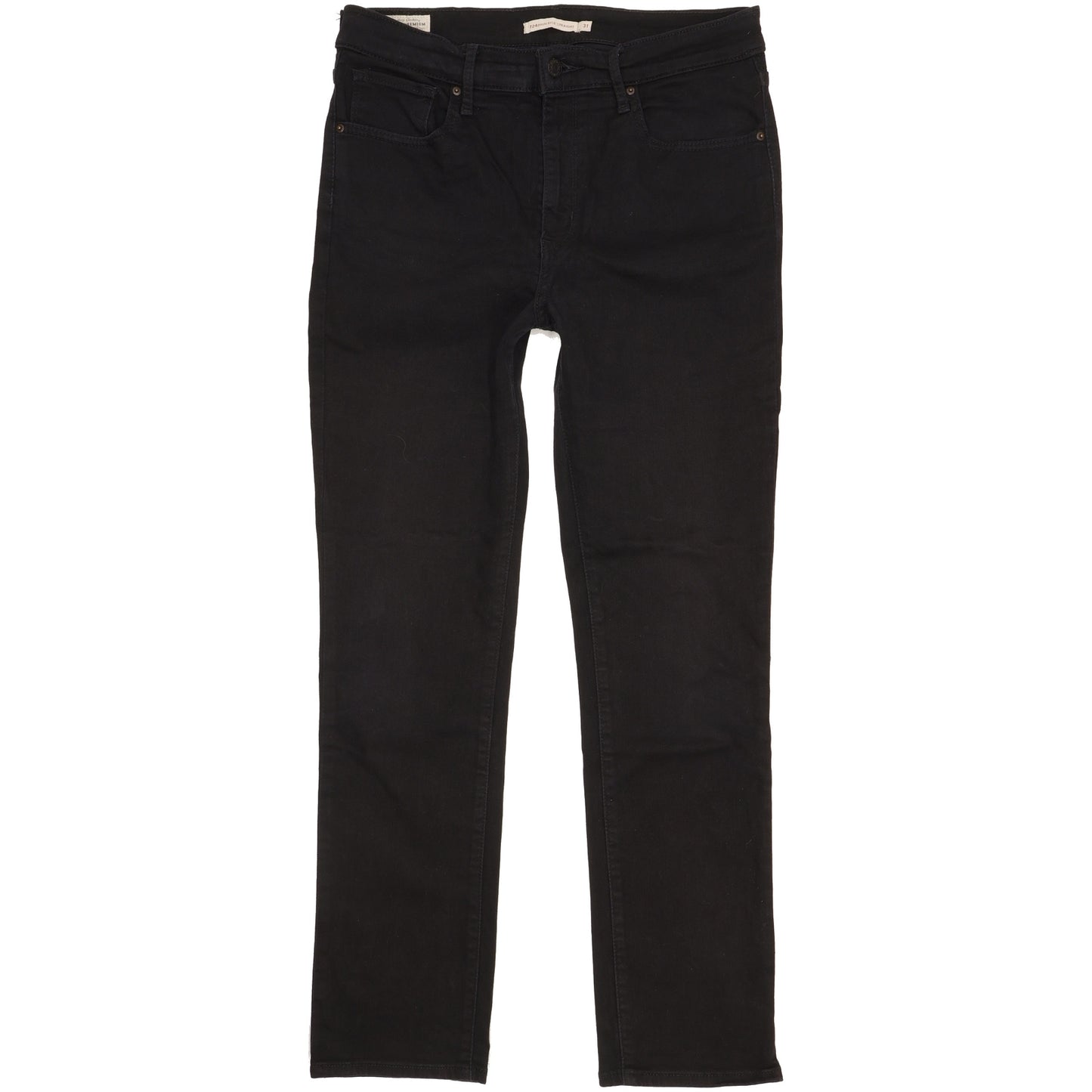 Levi's 724 Black Straight Slim Stretch Jeans High Waisted W31 L29