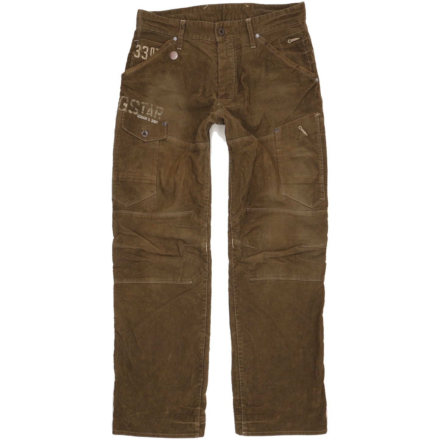 G-Star Men Brown Straight Regular Trousers W32 L31