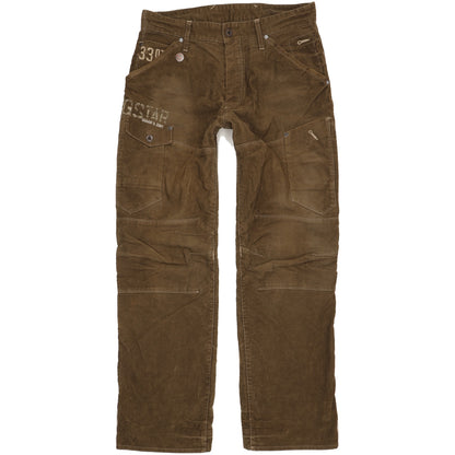 G-Star Men Brown Straight Regular Trousers W32 L31