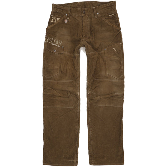 G-Star Men Brown Straight Regular Trousers W32 L31