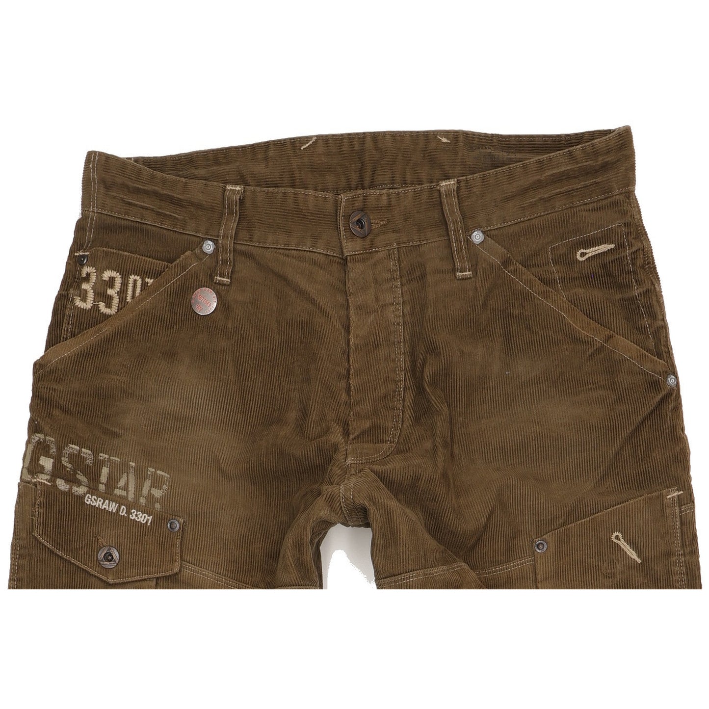 G-Star Men Brown Straight Regular Trousers W32 L31