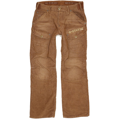 G-Star Storm Elwood Men Brown Straight Regular Trousers W33 L31