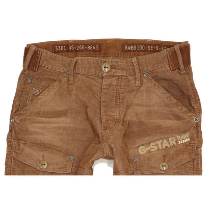 G-Star Storm Elwood Men Brown Straight Regular Trousers W33 L31