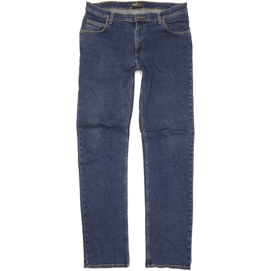 Lee Brooklyn Men Blue Straight Regular Stretch Jeans W34 L36