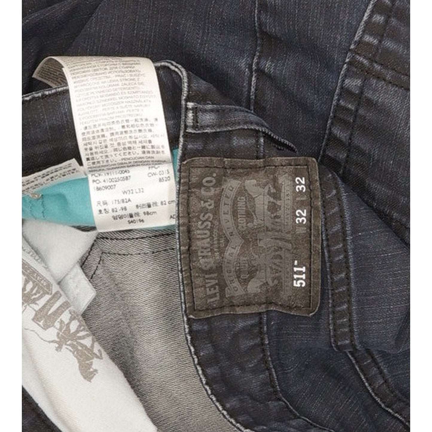 Levi's 511 Men Navy Straight Slim Stretch Jeans W32 L31