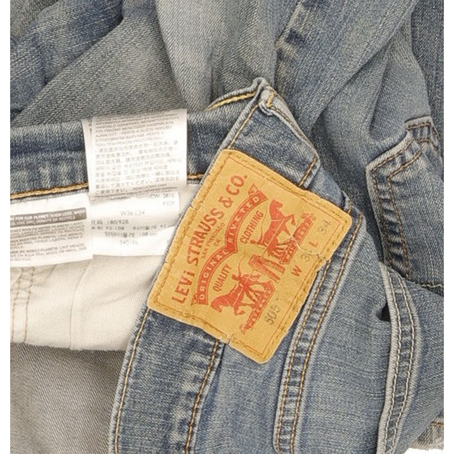 Levi's 505 Men Blue Straight Regular Stretch Jeans W36 L33