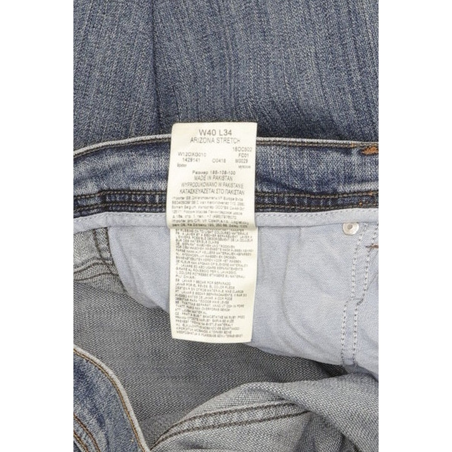 Wrangler Arizona Men Blue Straight Regular Stretch Jeans W40 L31