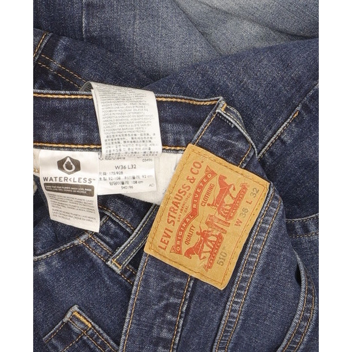 Levi's 510 Men Blue Skinny Slim Stretch Jeans W36 L31